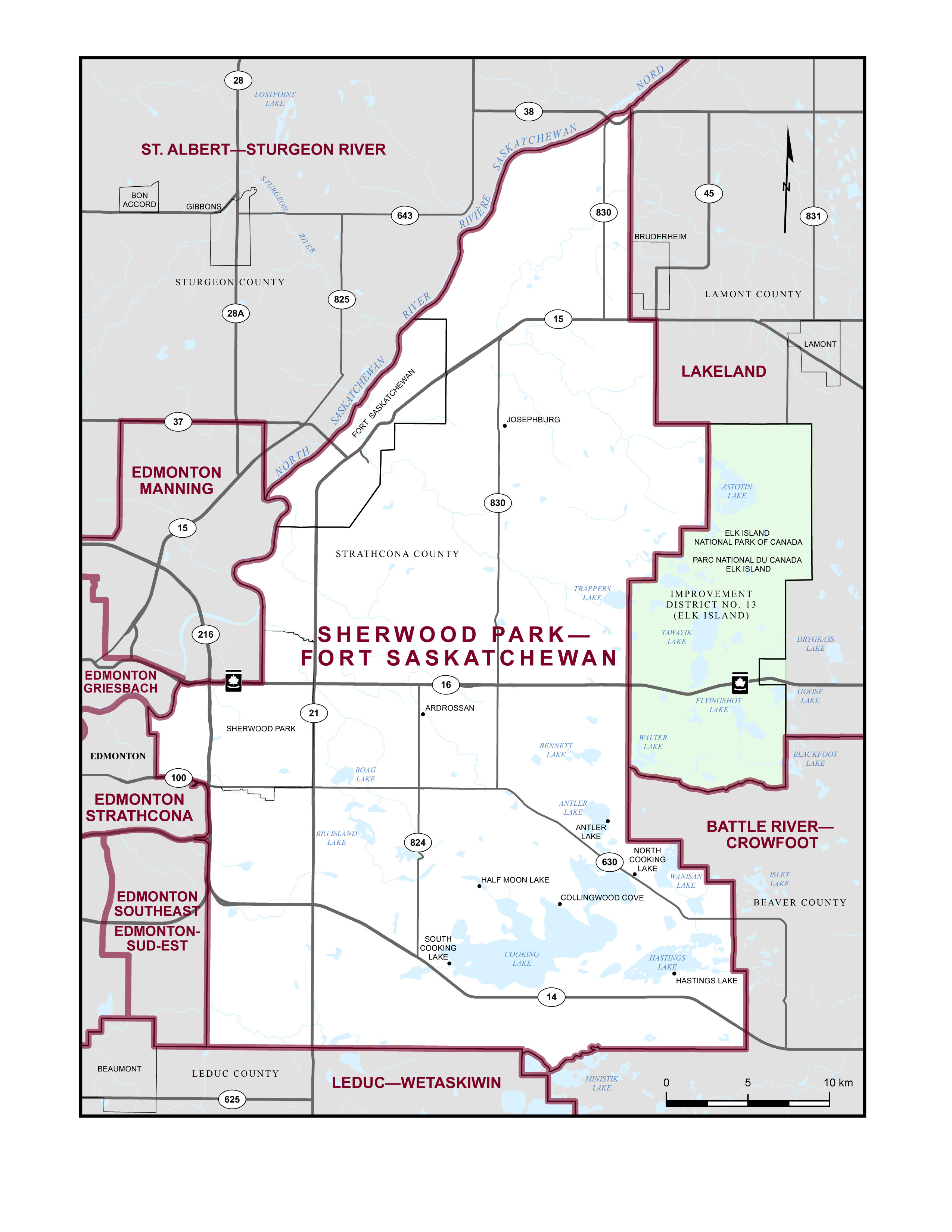 Carte de la circonscription de Sherwood Park—Fort Saskatchewan