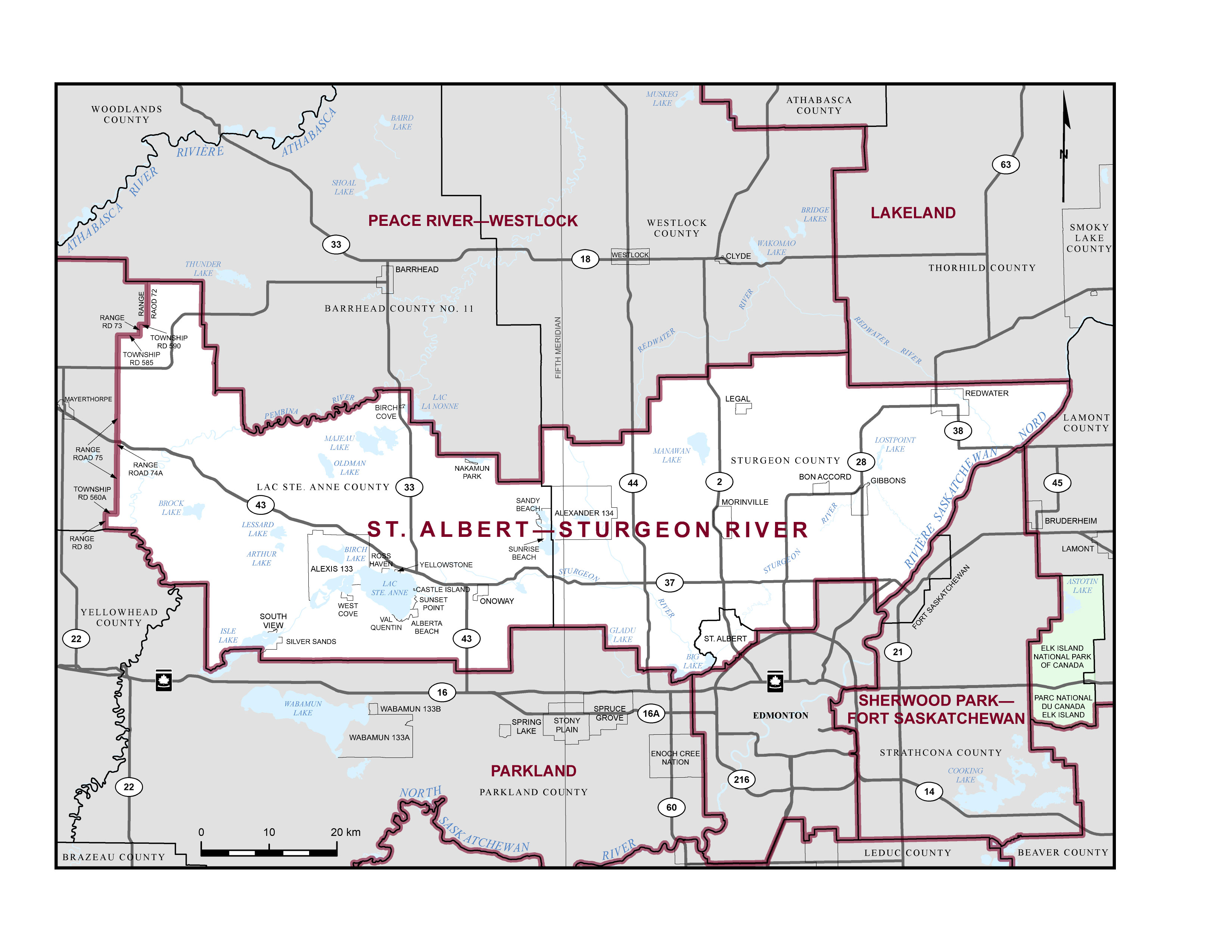 Carte de la circonscription de St. Albert—Sturgeon River