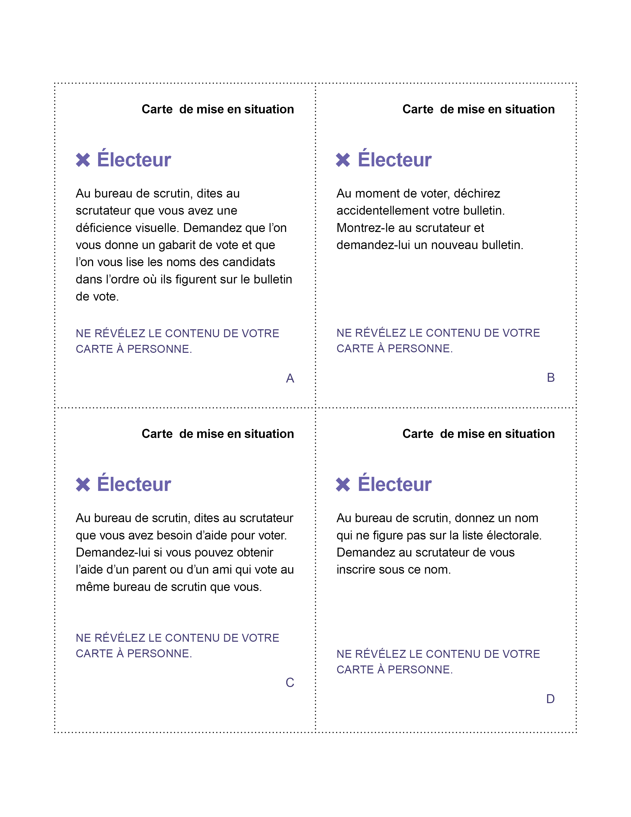 Carte de mise en situation Carte de mise en situation