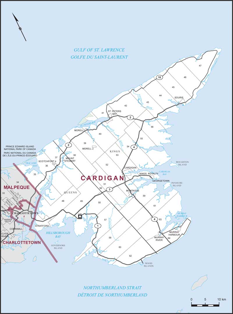 Carte de la circonscription de Cardigan