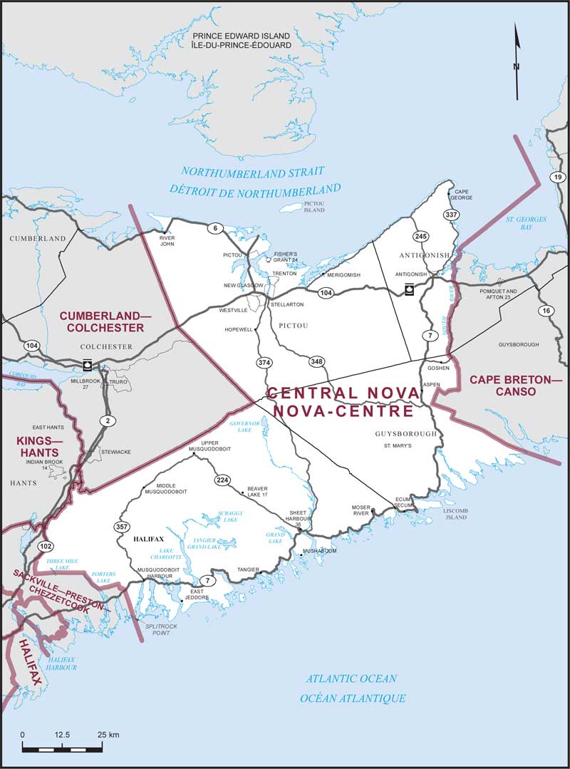 Carte de la circonscription de Nova-Centre