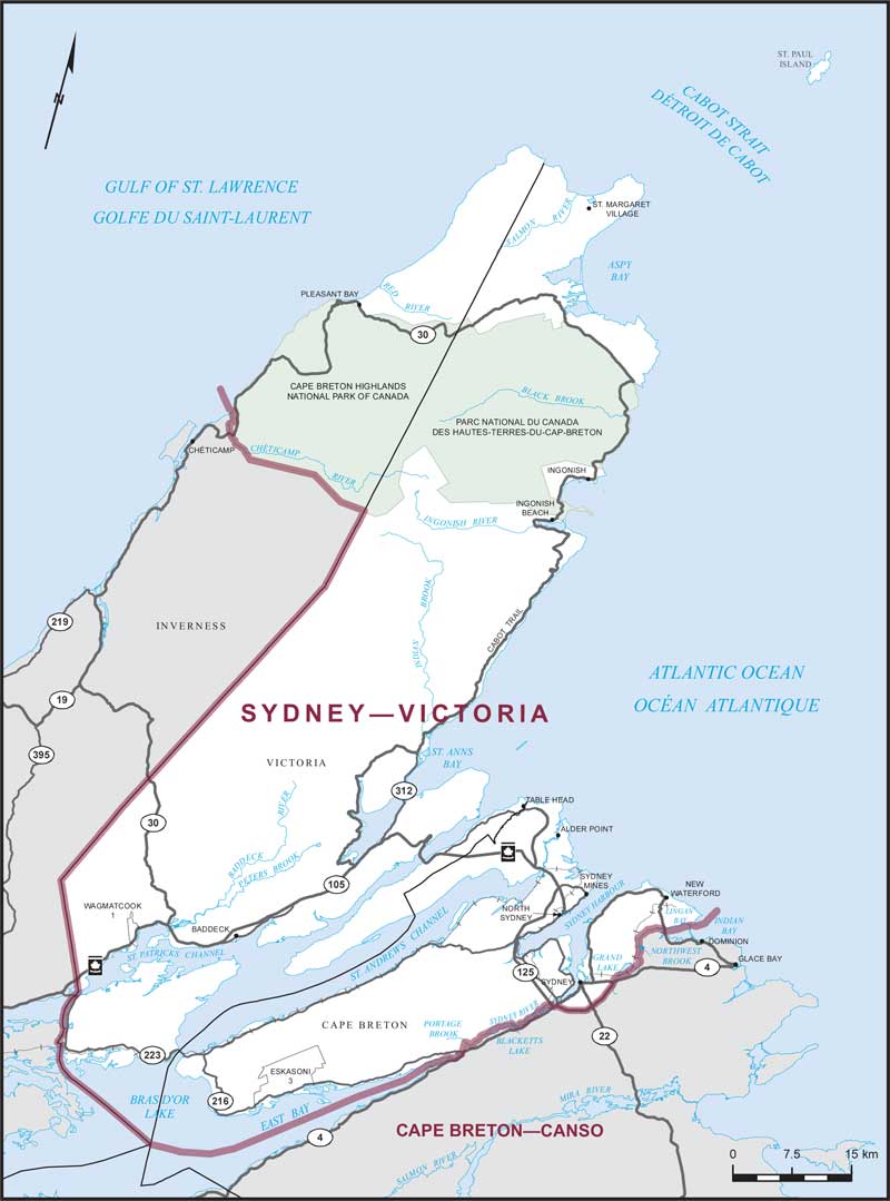 Carte de la circonscription de Sydney—Victoria