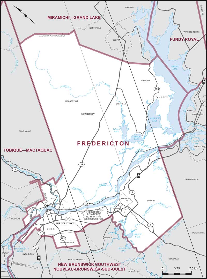 Carte de la circonscription de Fredericton