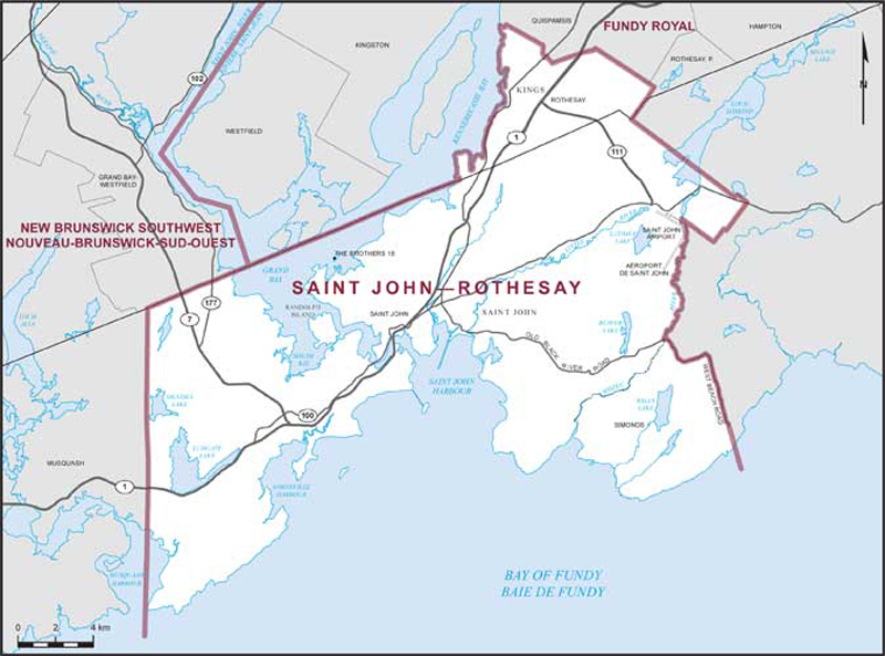 Carte de la circonscription de Saint John—Rothesay