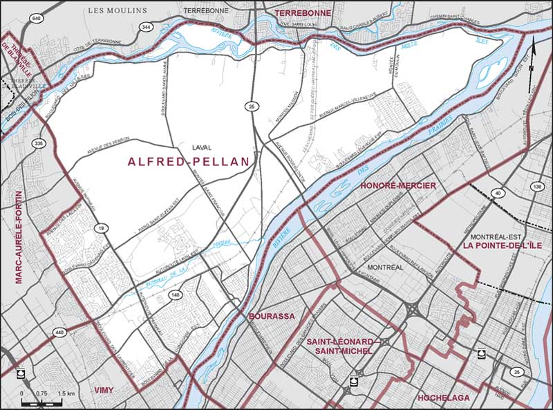 Image : Carte de la circonscription d'Alfred-Pellan