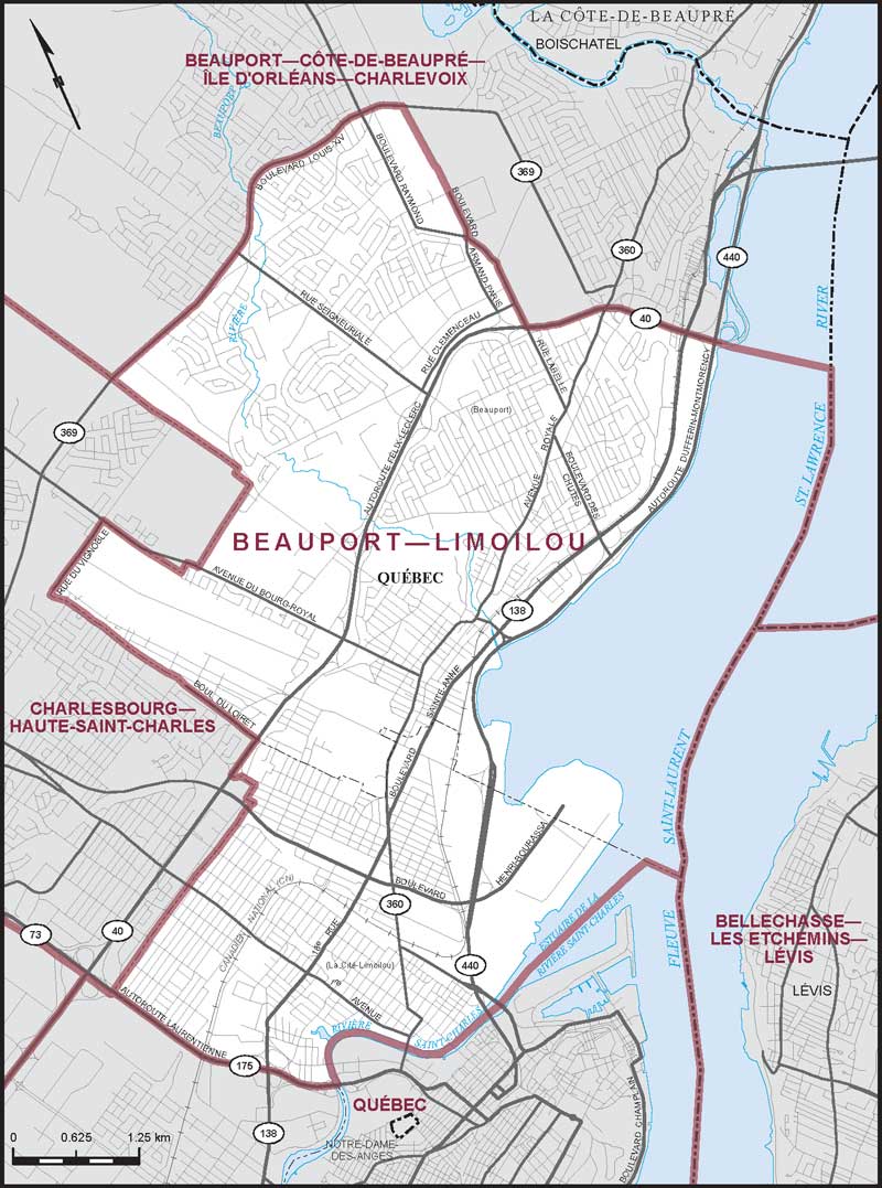 Carte de la circonscription de Beauport—Limoilou