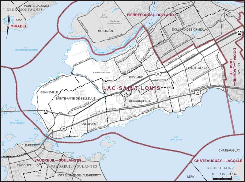 Carte de la circonscription de Lac-Saint-Louis