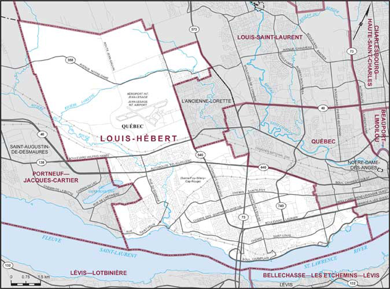 Carte de la circonscription de Louis-Hébert