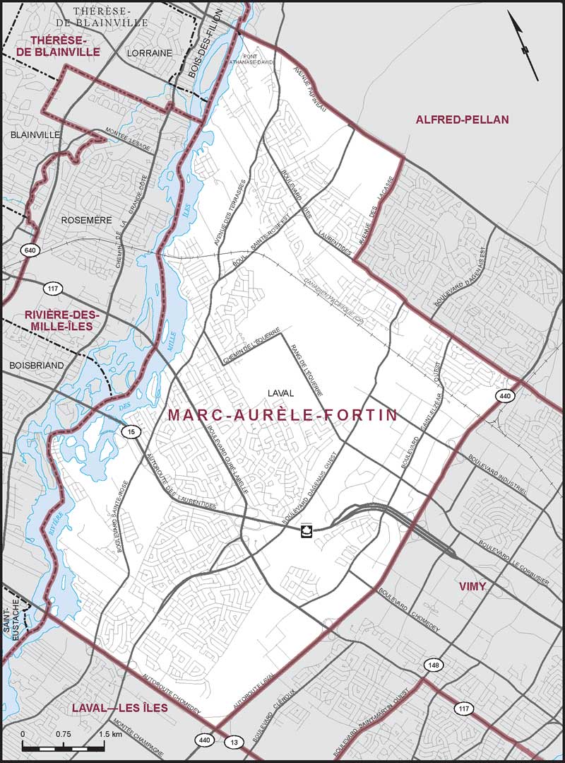 Carte de la circonscription de Marc-Aurèle-Fortin