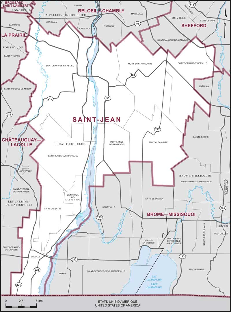 Carte de la circonscription de Saint-Jean