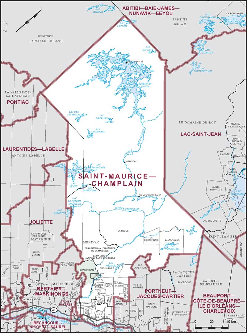 Carte de la circonscription de Saint-Maurice—Champlain