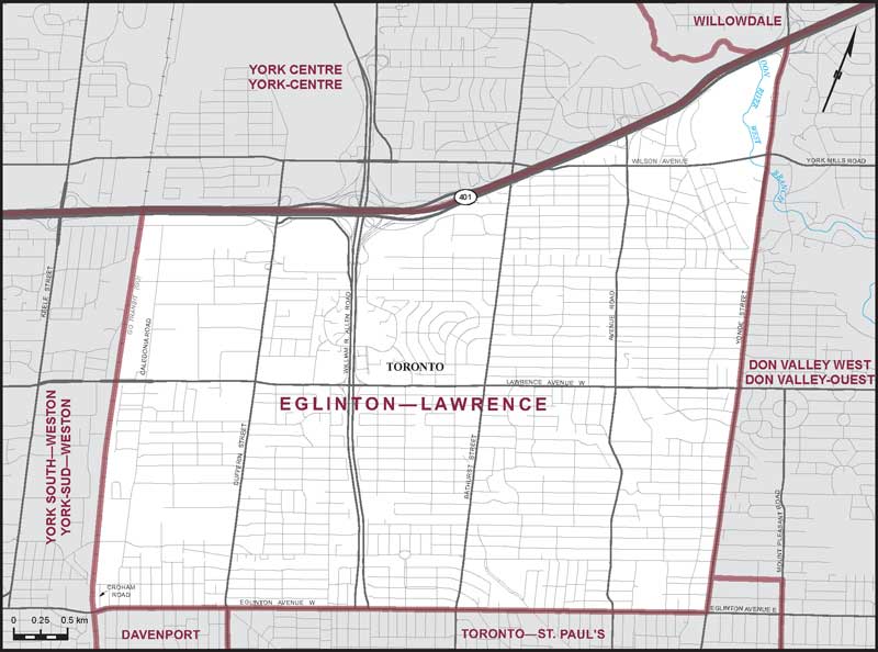 Carte de la circonscription d'Eglinton—Lawrence