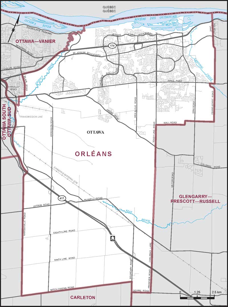 Carte de la circonscription d'Orléans
