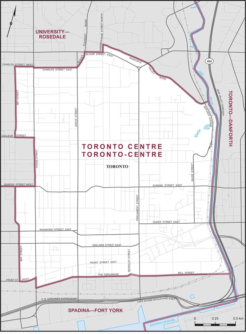 Carte de la circonscription de Toronto-Centre