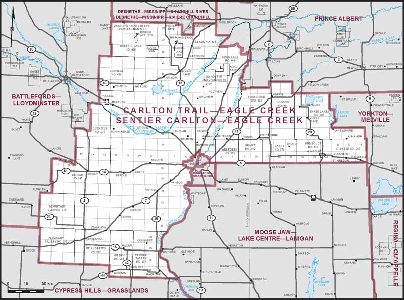 Carte de la circonscription de Sentier Carlton—Eagle Creek