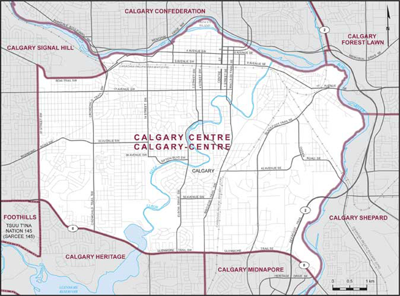 Carte de la circonscription de Calgary-Centre
