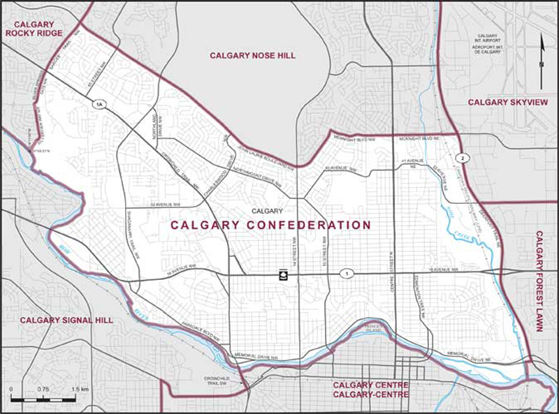 Carte de la circonscription de Calgary Confederation