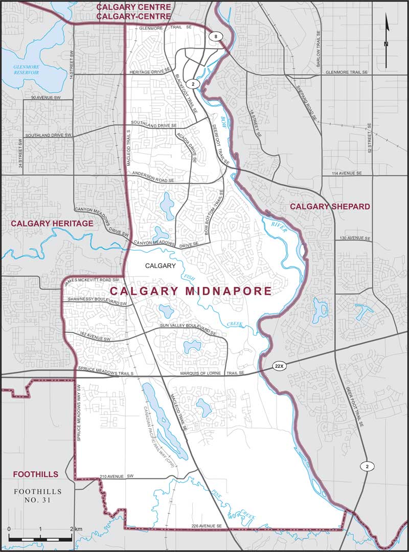 Carte de la circonscription de Calgary Midnapore