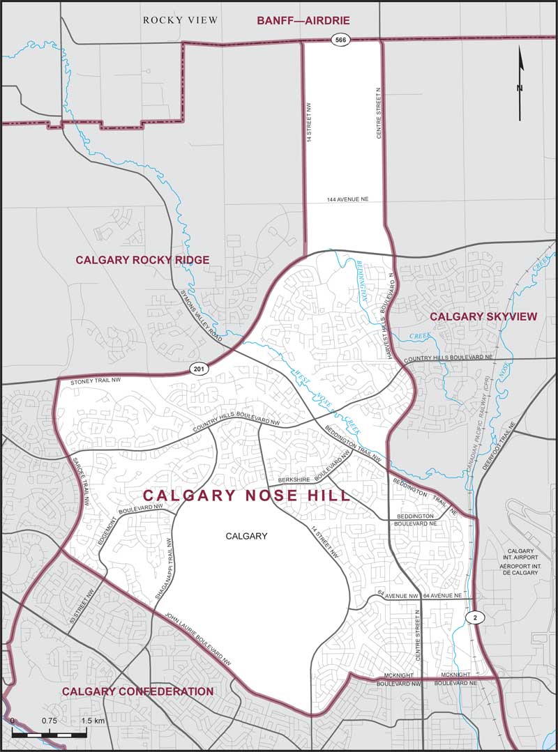 Carte de la circonscription de Calgary Nose Hill