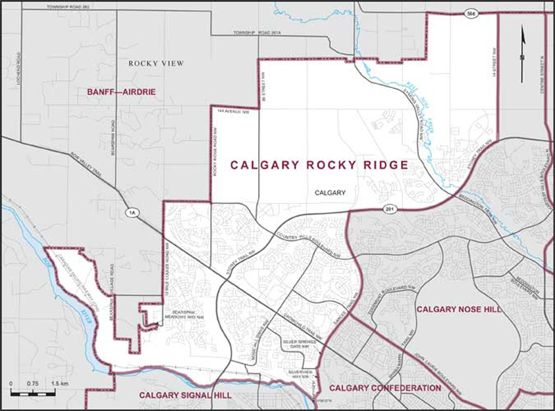 Carte de la circonscription de Calgary Rocky Ridge