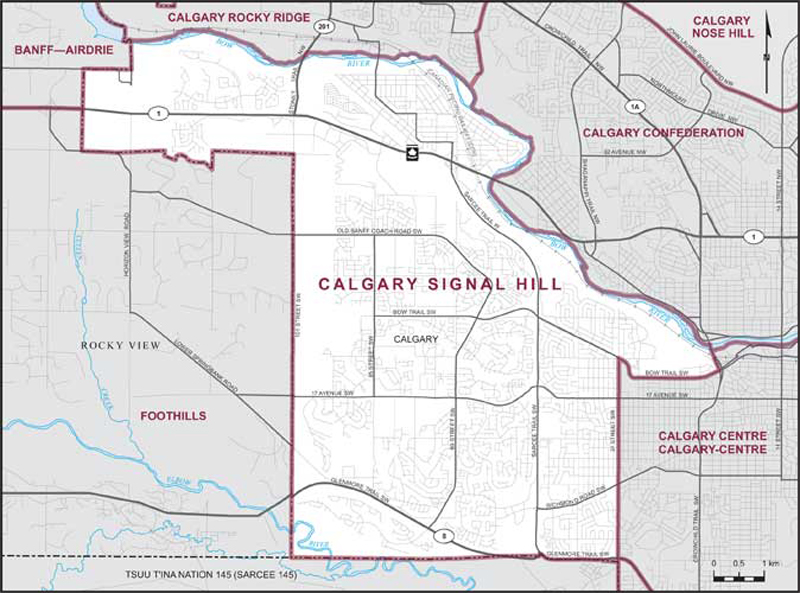 Carte de la circonscription de Calgary Signal Hill