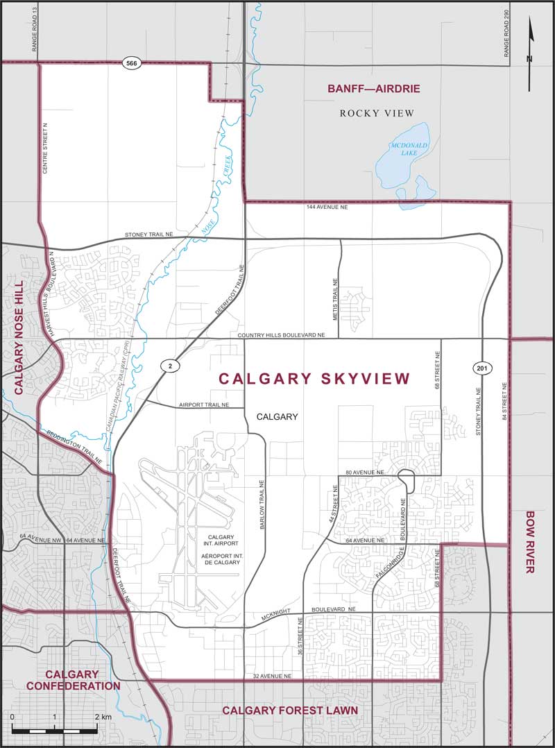 Carte de la circonscription de Calgary Skyview
