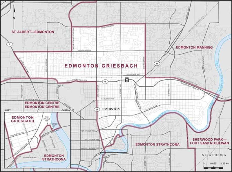 Carte de la circonscription d'Edmonton Griesbach