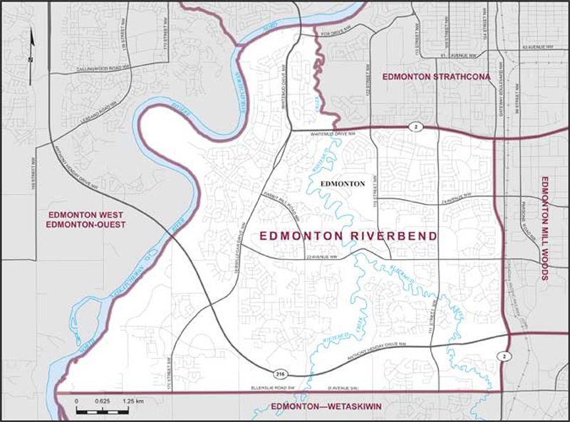 Carte de la circonscription d'Edmonton Riverbend