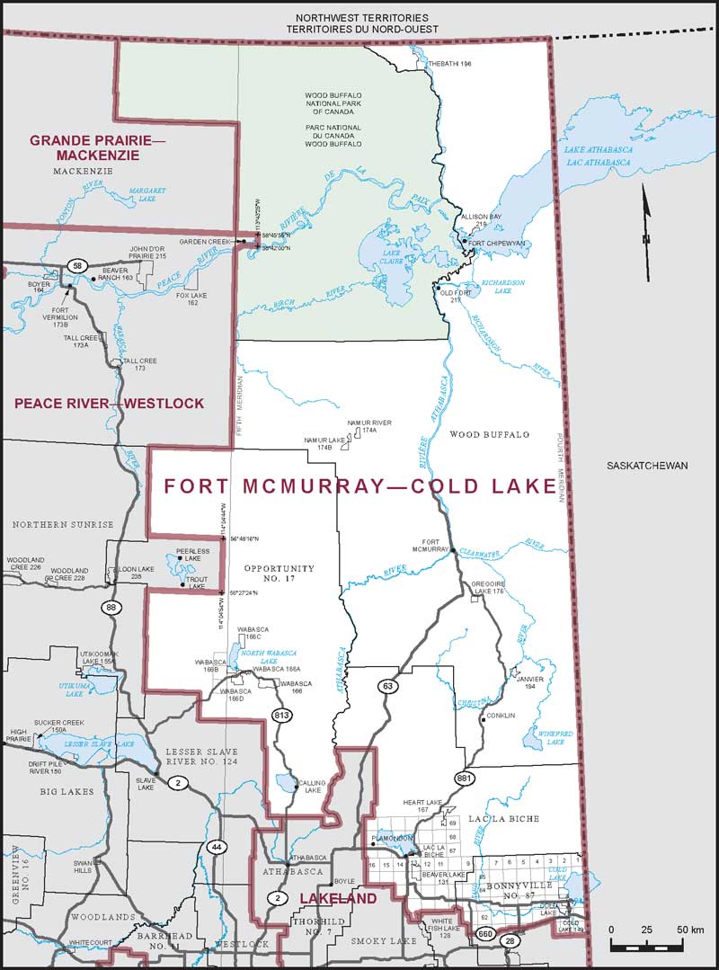 Carte de la circonscription de Fort McMurray—Cold Lake