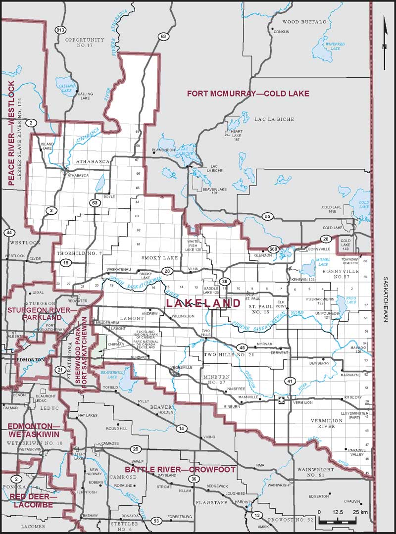 Carte de la circonscription de Lakeland