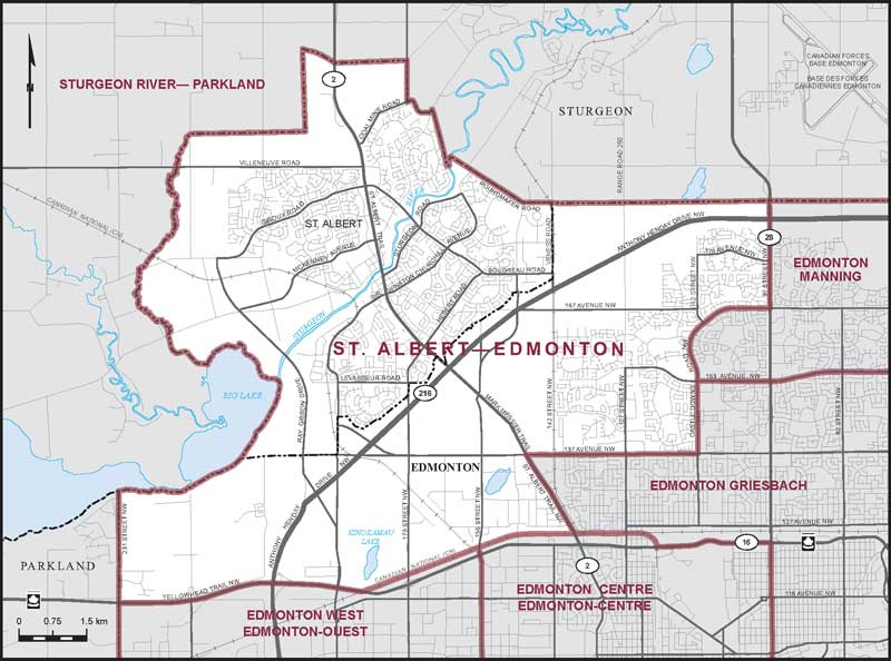 Carte de la circonscription de St. Albert—Edmonton