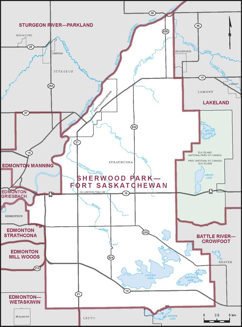 Carte de la circonscription de Sherwood Park—Fort Saskatchewan