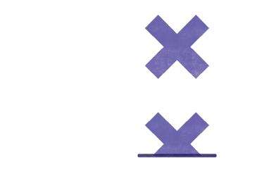 Une ligne verticale avec deux « X » mauves.